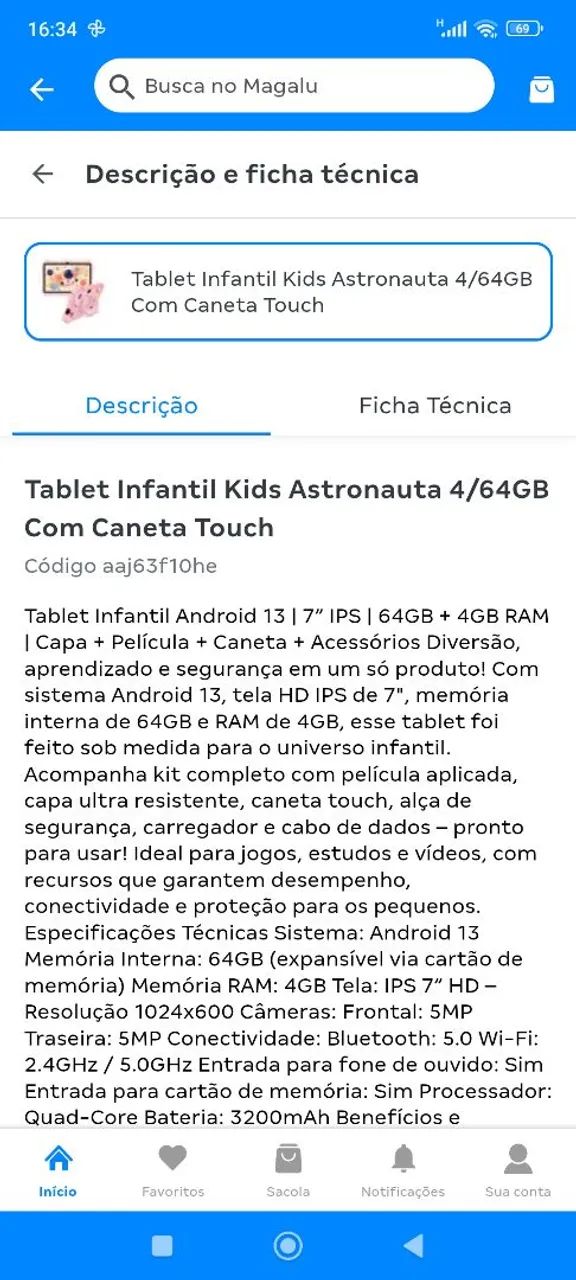 Tablet Infantil Astronauta Rosa - Foto 4
