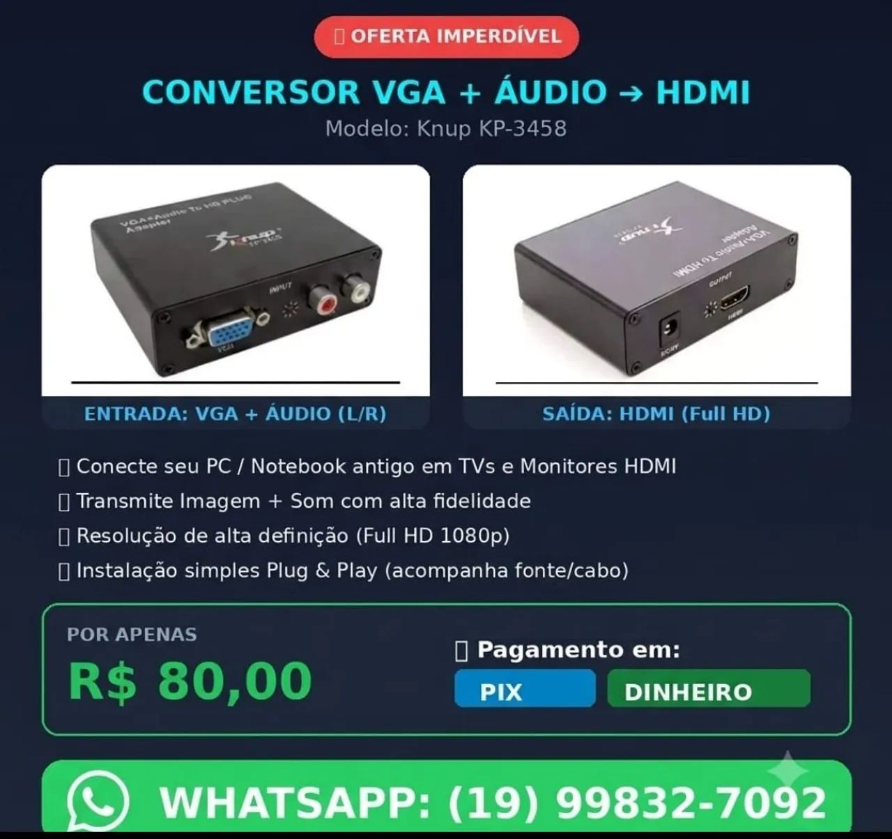 Conversor VGA hdmi