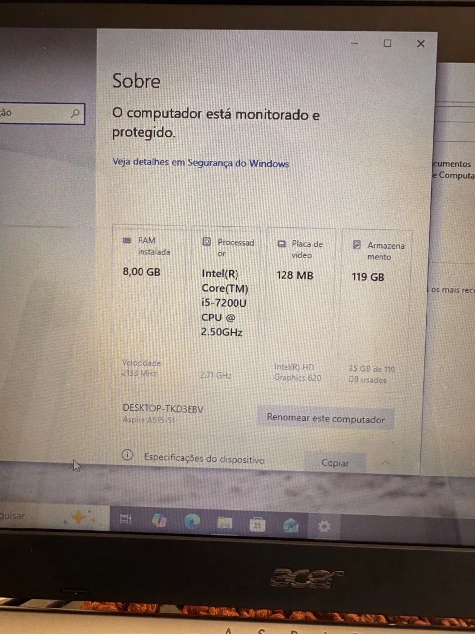 Notebook i5 sétima geração 8gb memória RAM ddr4 e ssd m2 - Foto 4
