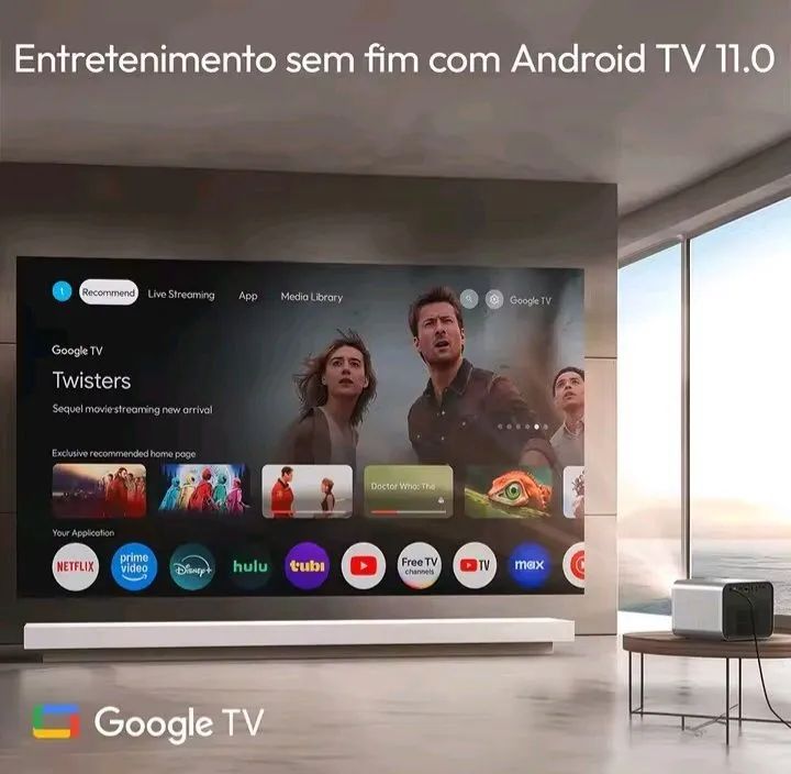 Projetor R90 Byintek , com dois.microfones- e Base Giratoria - Lacrado - Novo. - Foto 5