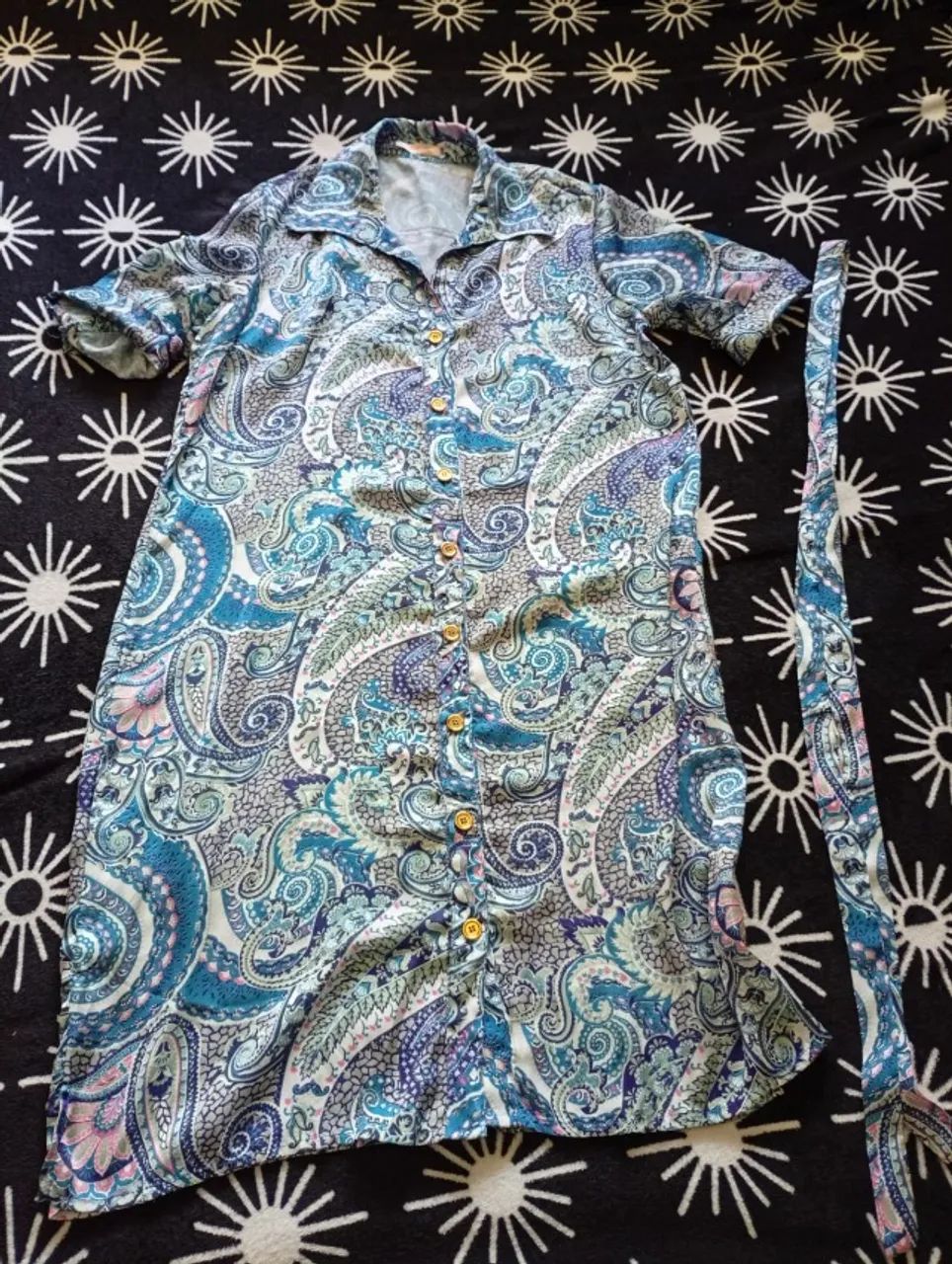 Vestido de cetim estampado