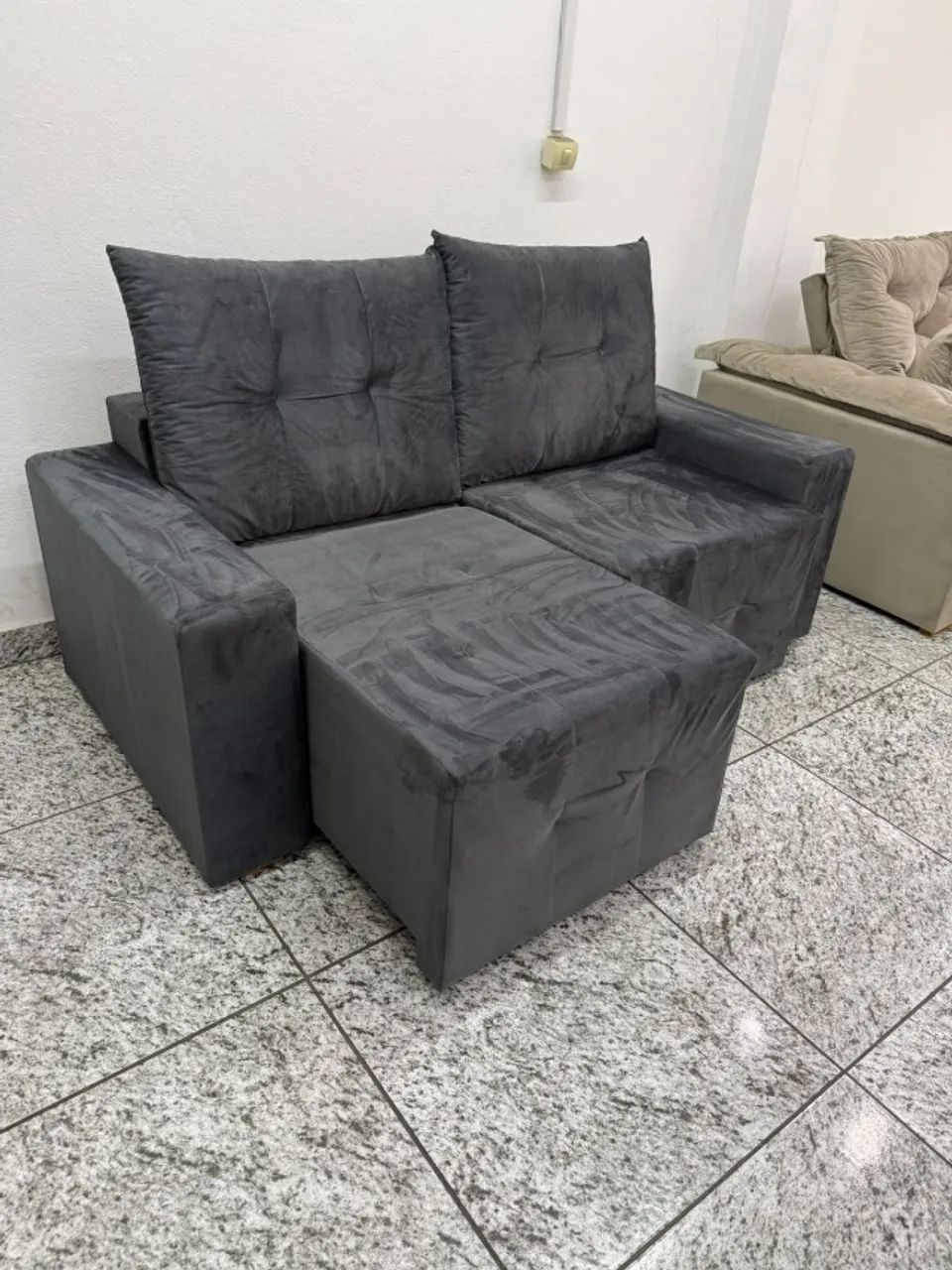 Sofá Retrátil Havaí 1,80m em Veludo - Conforto e Qualidade - Foto 5