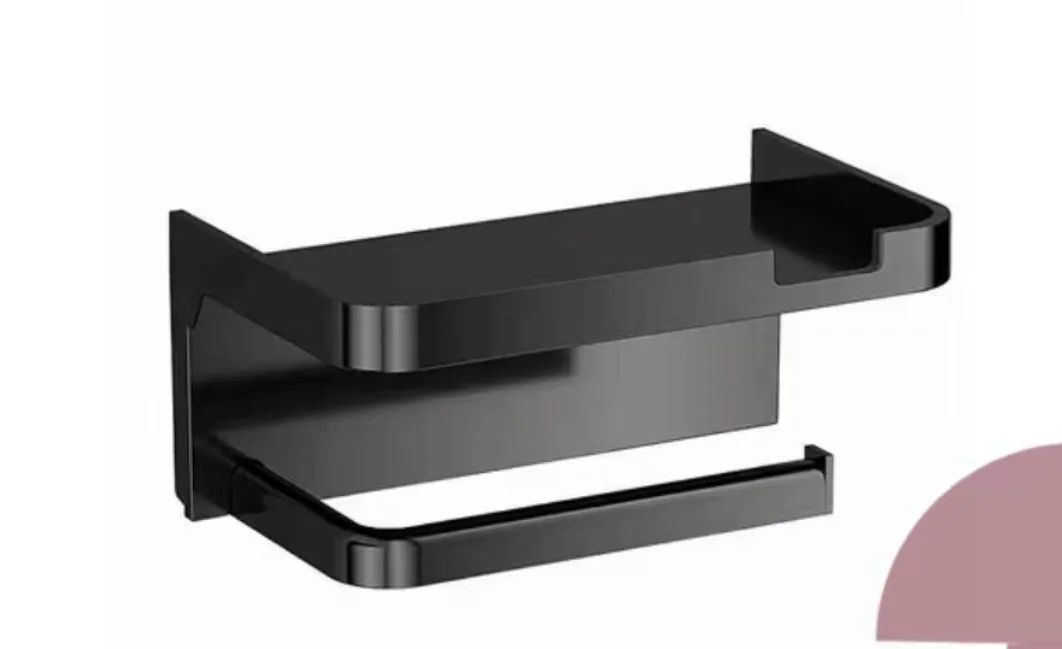 Suporte para Papel Higiênico com Apoio na cor CINZA - Foto 2