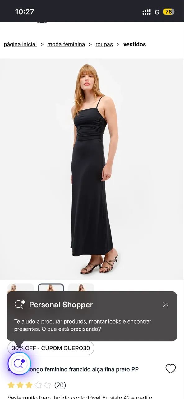vestido preto modelagem na cintura - Foto 2