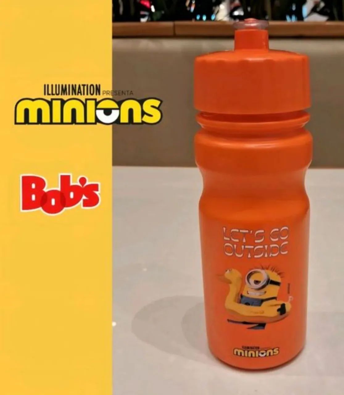Lote com 5 garrafinhas Minions, Do bobs laranja 