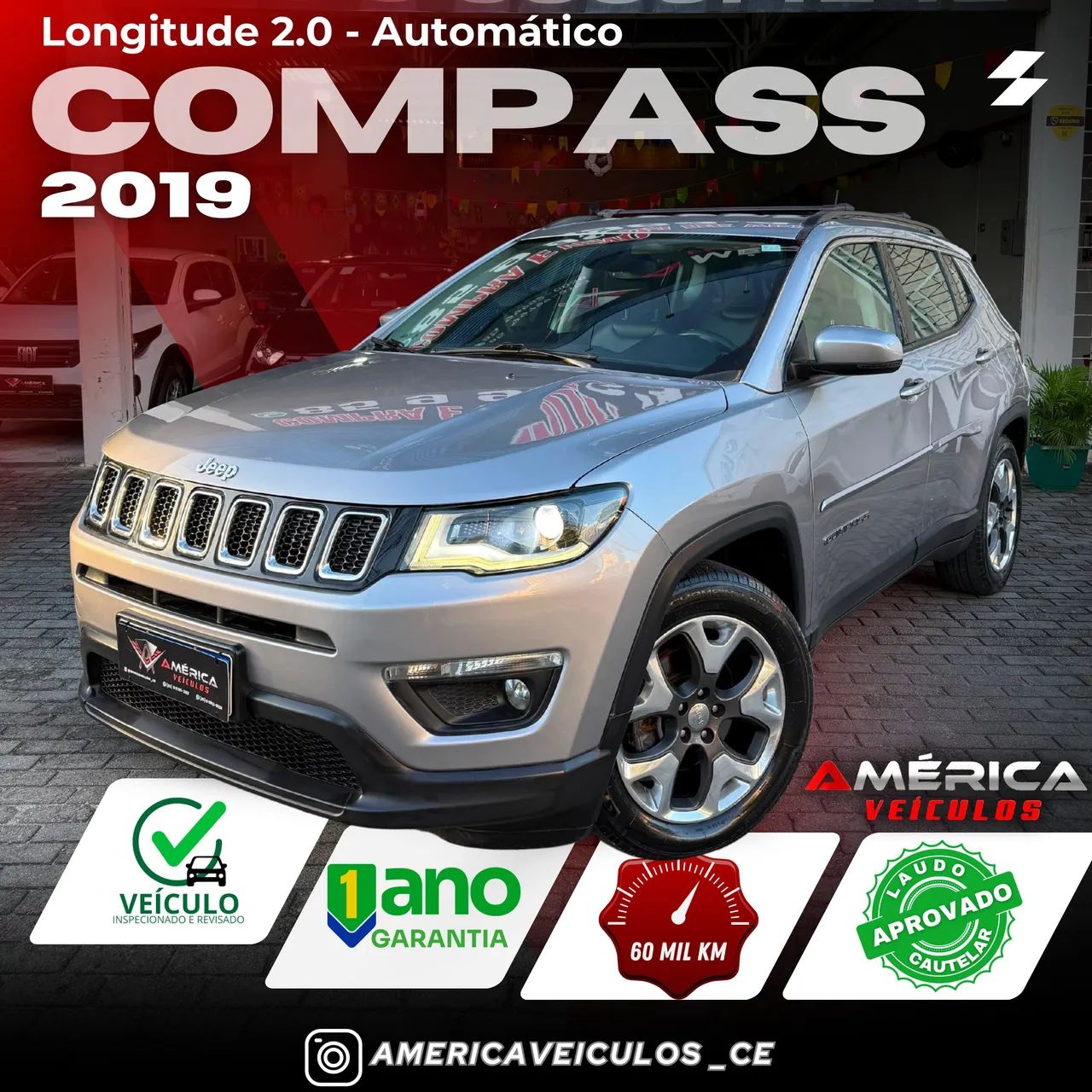 Jeep Compass COMPASS LONGITUDE 2.0 4x2 Flex 16V Aut. 2019