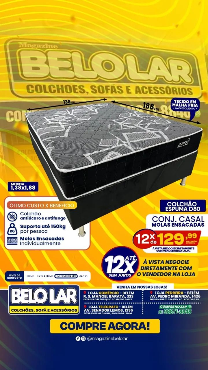 Cama Casal Molas Ensacadas