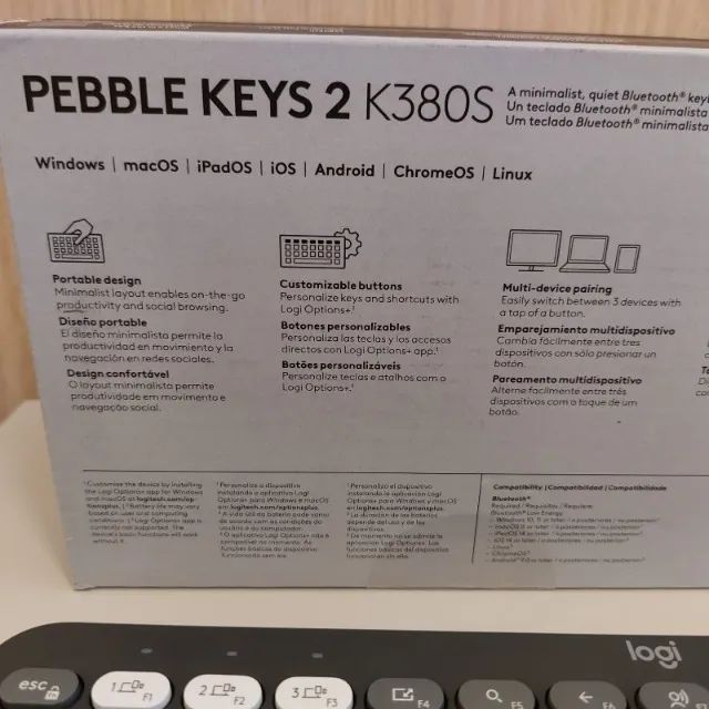 Teclado sem fio Logitech modelo Pebble Keys 2 K380S em garantia - Foto 4