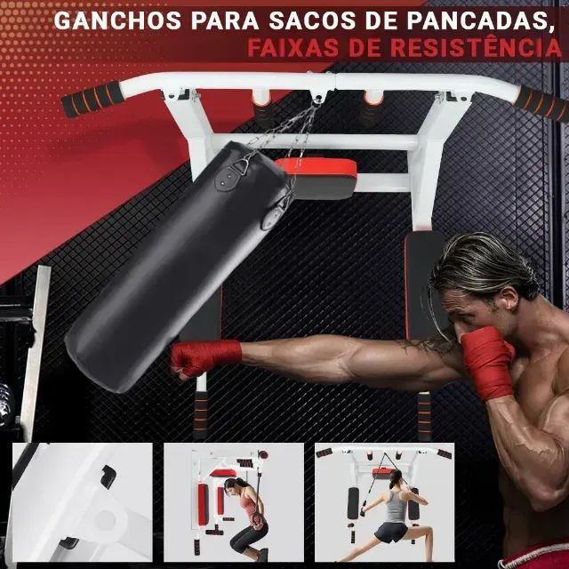 Paralela Abdominal E Tríceps Com Encosto + Barra Fixa Mista - Foto 3