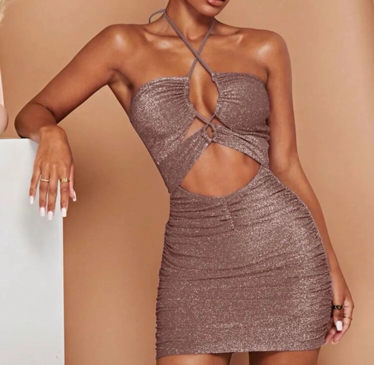 Vestido lurex curto - Foto 3