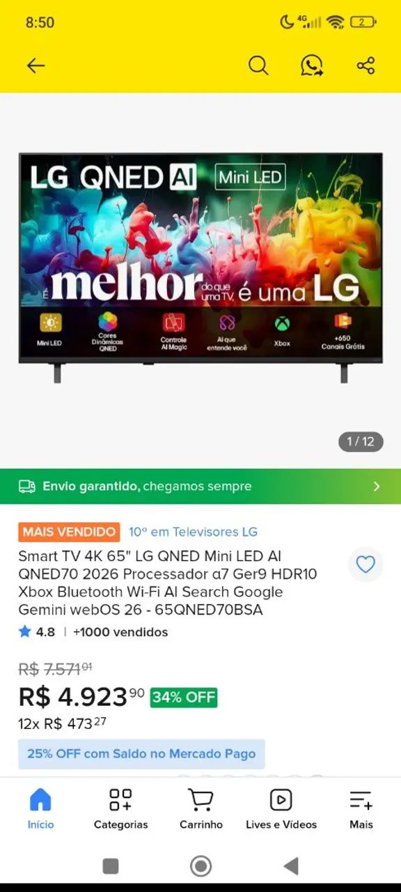Tv lg 65 polegadas 