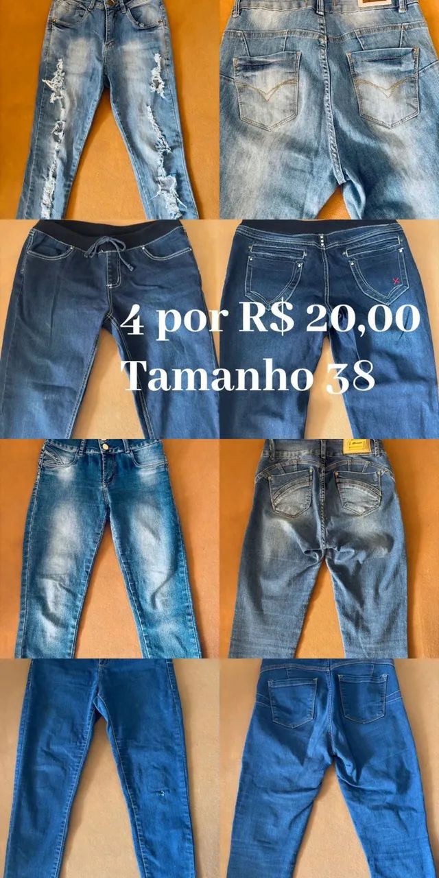 Lote 7 Calças Jeans tamanho 38