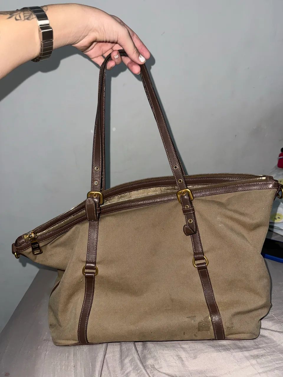 Bolsa Prada Milano Paris - Original | Canvas e Couro - Foto 3