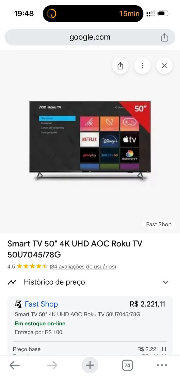 Tv Aoc 50 Polegadas + Soundbar Led - Foto 2