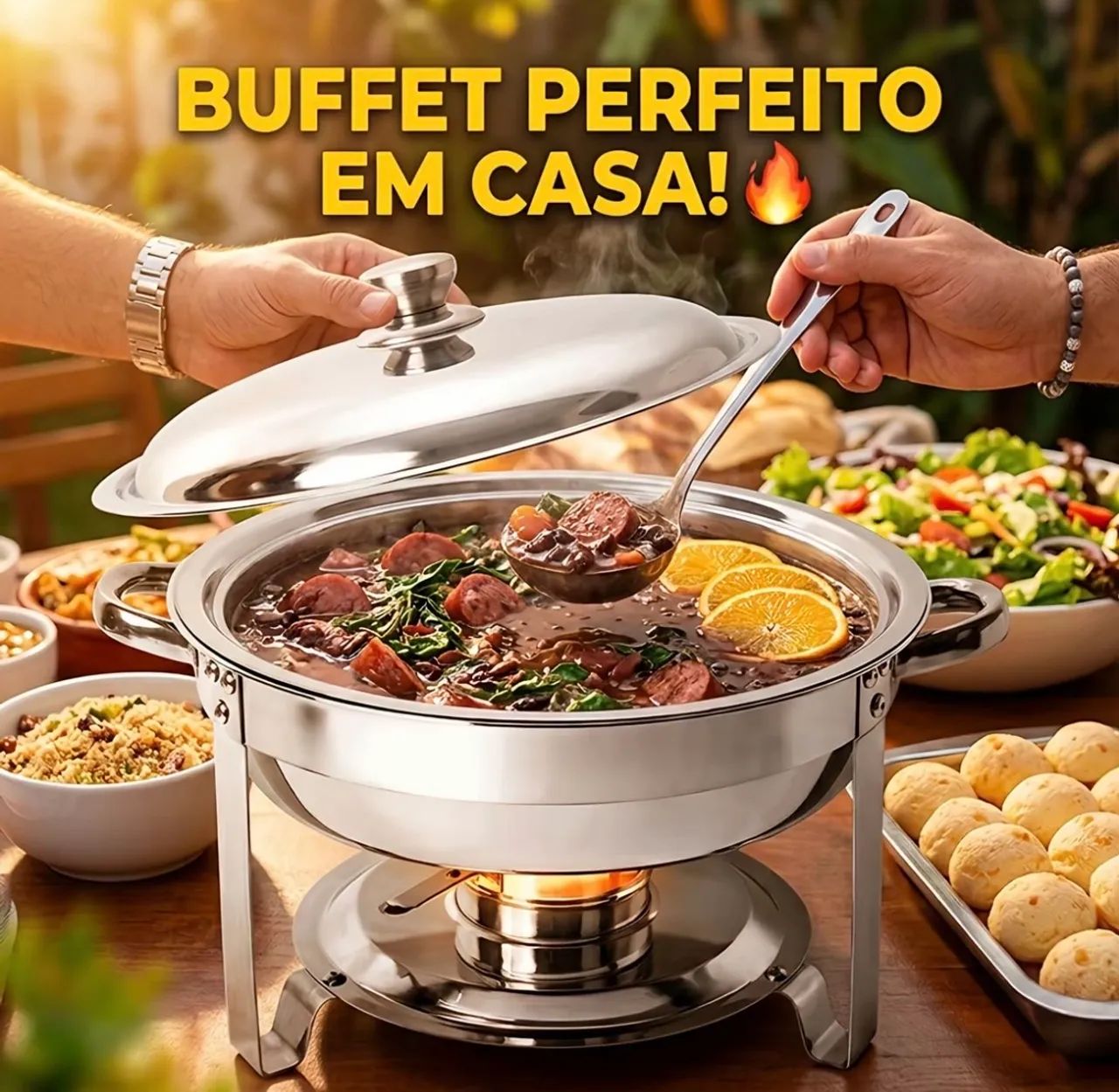 Réchaud térmico circular em inox 6 litros.   - Foto 4