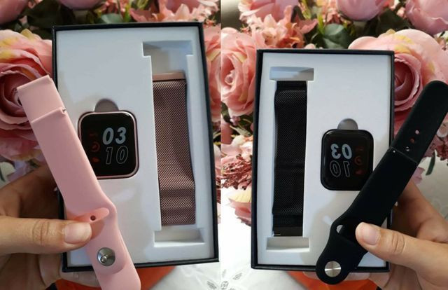 Relógio P80 é uma versão mais nova do P70, preto rosa ou prata a tela toda é touch. - Foto 2