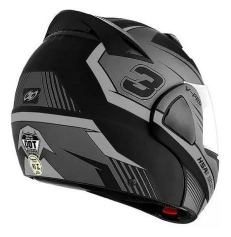 Capacete Moto Articulado com Naringueira Escamoteável Robocop Protork Jogos - Foto 4