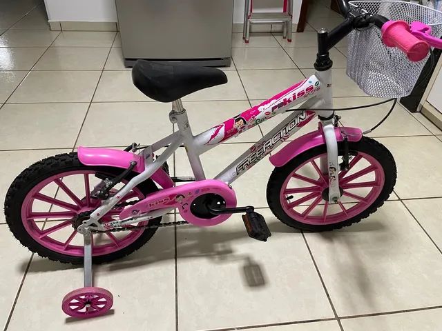 Bicicleta Infantil Free Action Aro 16 Kiss - Rosa