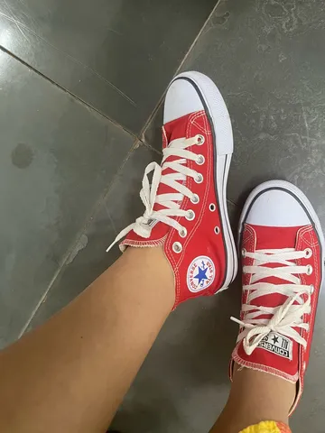 All Star Cano Alto Couro Preto, Tênis Feminino Converse Usado 82892210