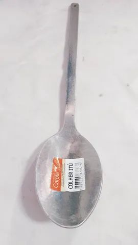 Kit com 3 Colheres grandes p/ servir Alumínio fundido Industrial - Foto 4