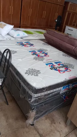 CONJUNTO BOX CASAL MOLAS ENSACADAS,CAMA