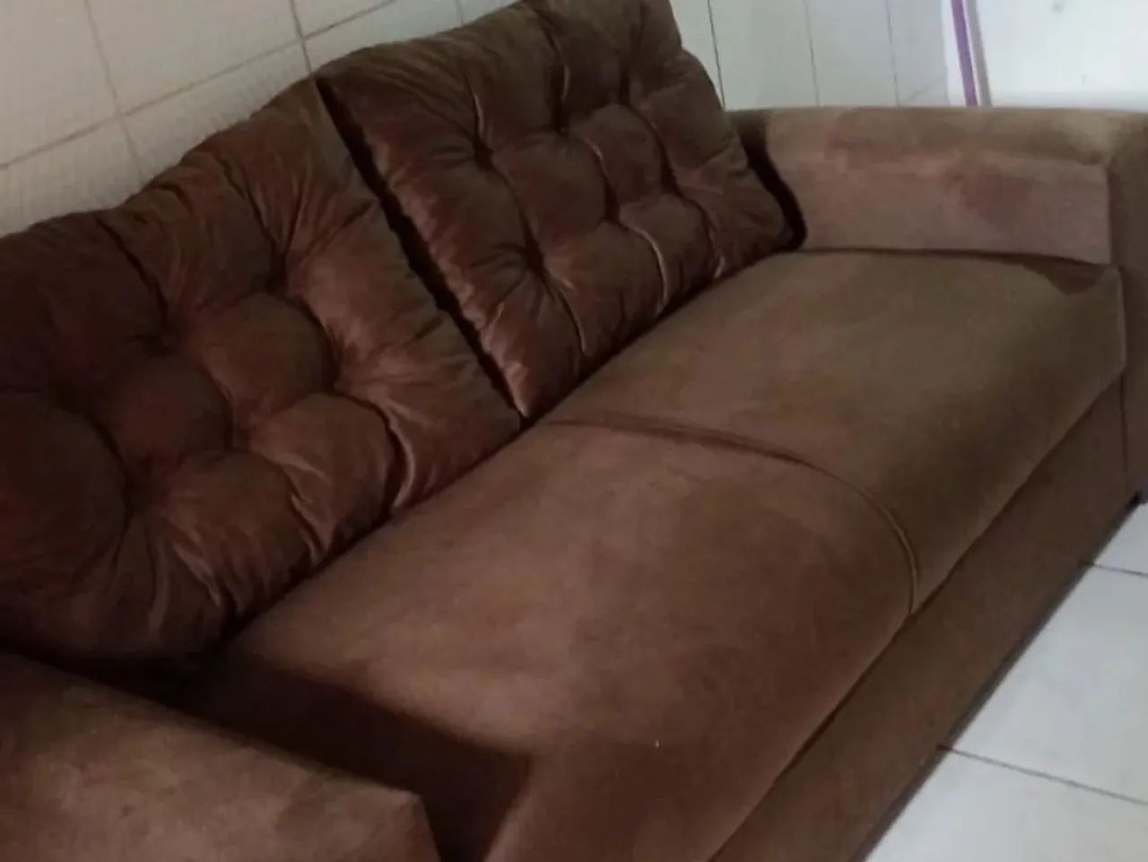 Sofá 3 Lugares em Suede de fábrica 