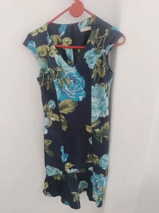 Vestido Floral Azul Escuro