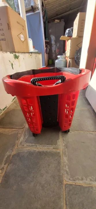 Cesta De Supermercado Com Rodas 4 unidades - Foto 4