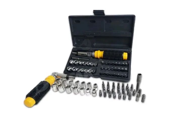 Kit Soquete, Catraca reversível e articulada 1/4" - 41pcs