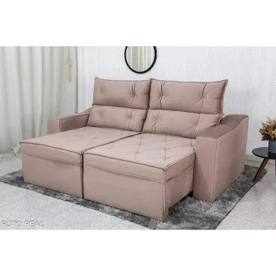 Sofá Retrátil e Reclinável 2.00m Terracota Molas Bonnel rf65 - Foto 2