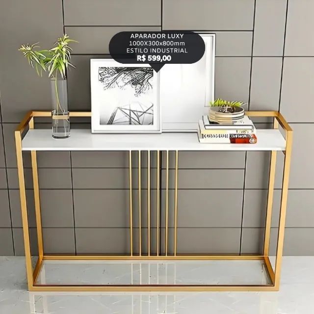 Aparador Luxy Estilo Industrial em Ferro e Madeira 