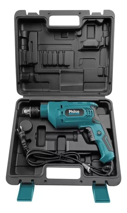 Furadeira Profissional Philco 650W com Maleta 220V + Reversão com 5 níveis de velocidade - Foto 4