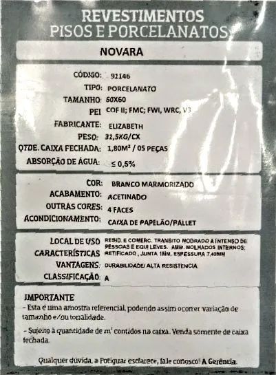 Porcelanato Elizabeth novo - Foto 3