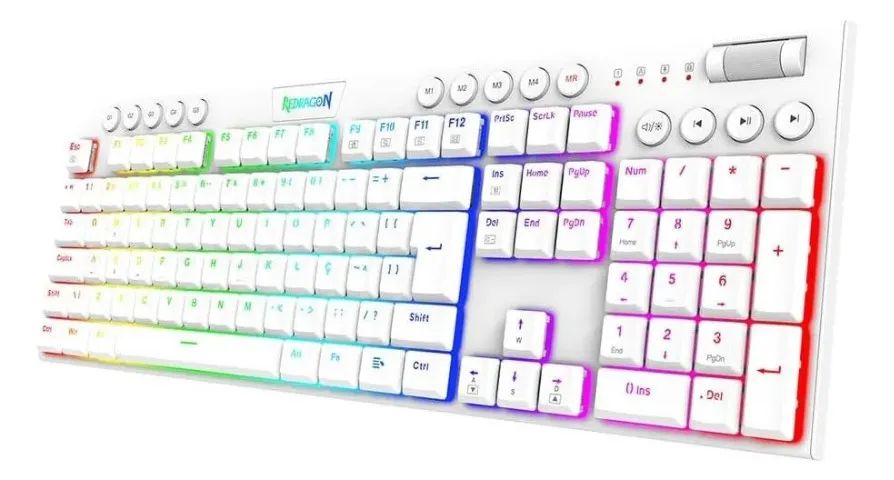 Teclado Mecânico Redragon Horus, Abnt2, Switch Brown, Perfil Baixo, Modelo K619W-RGB