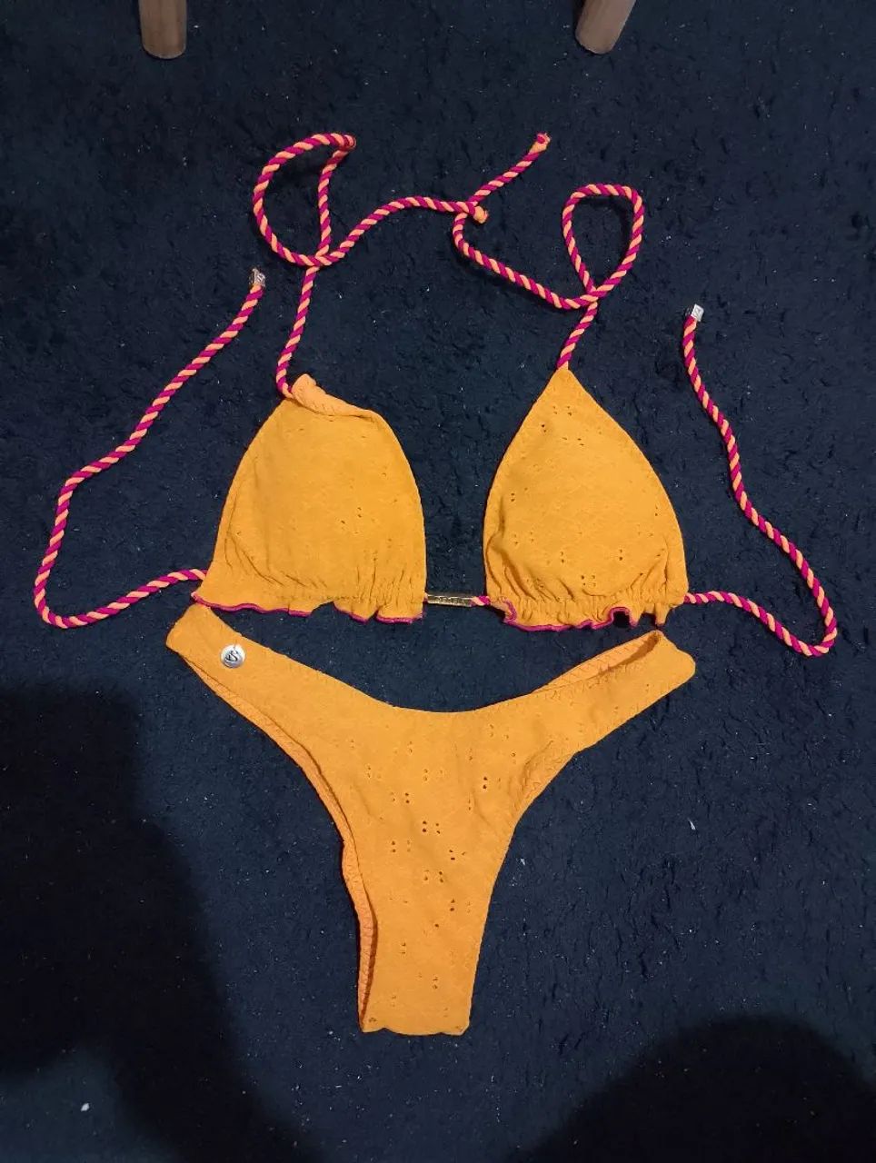 Biquíni laranja da Sereia ,com Detalhes em Rosa - Foto 2