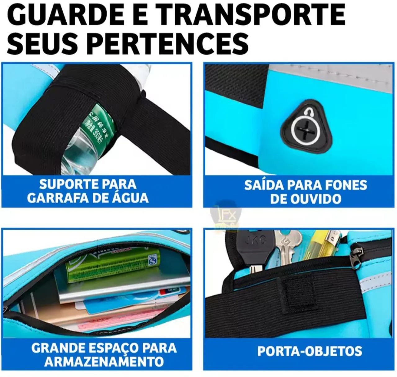 Pochete Esportiva cintura preta porta celular  - Foto 6