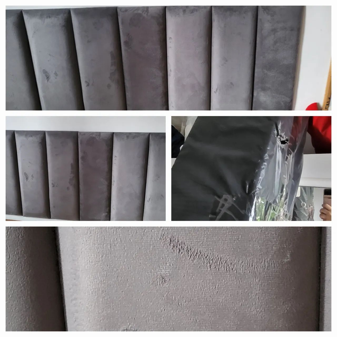 Cabeceira de Cama Suede Cinza - Foto 2