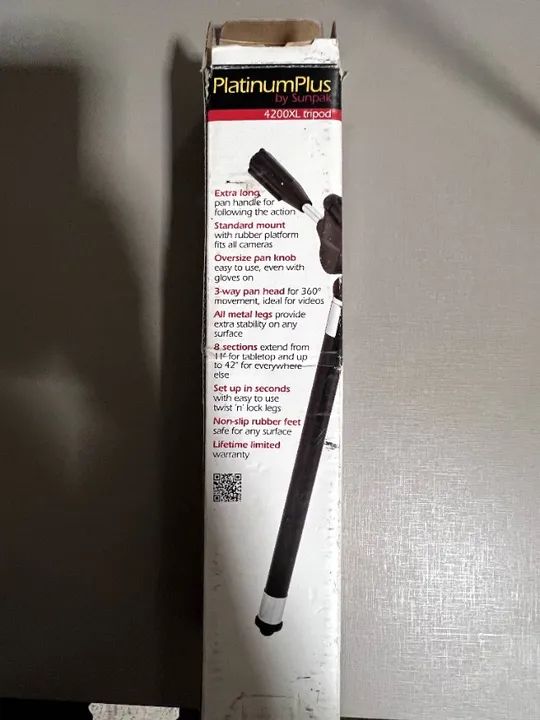 Tripé Platinum Plus da Sunpak 4200XL (preto) - Foto 5