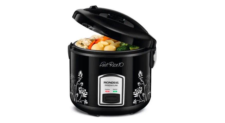 Panela Elétrica De Arroz 700w Pe-44 10 xícaras Preta Mondial 127v