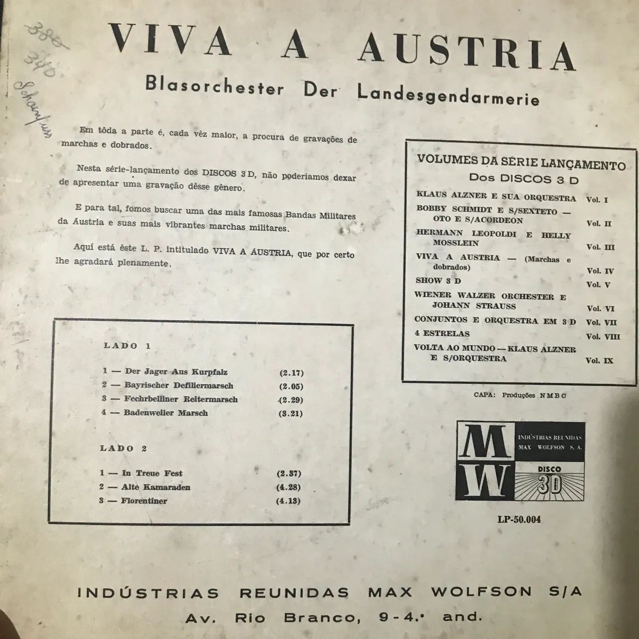 Lote 2 lp vinil 10 polegadas alema austria - Foto 4
