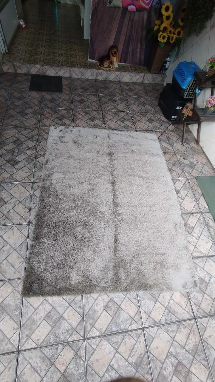 Tapete Peludo Cinza 1.45 x 2 mts