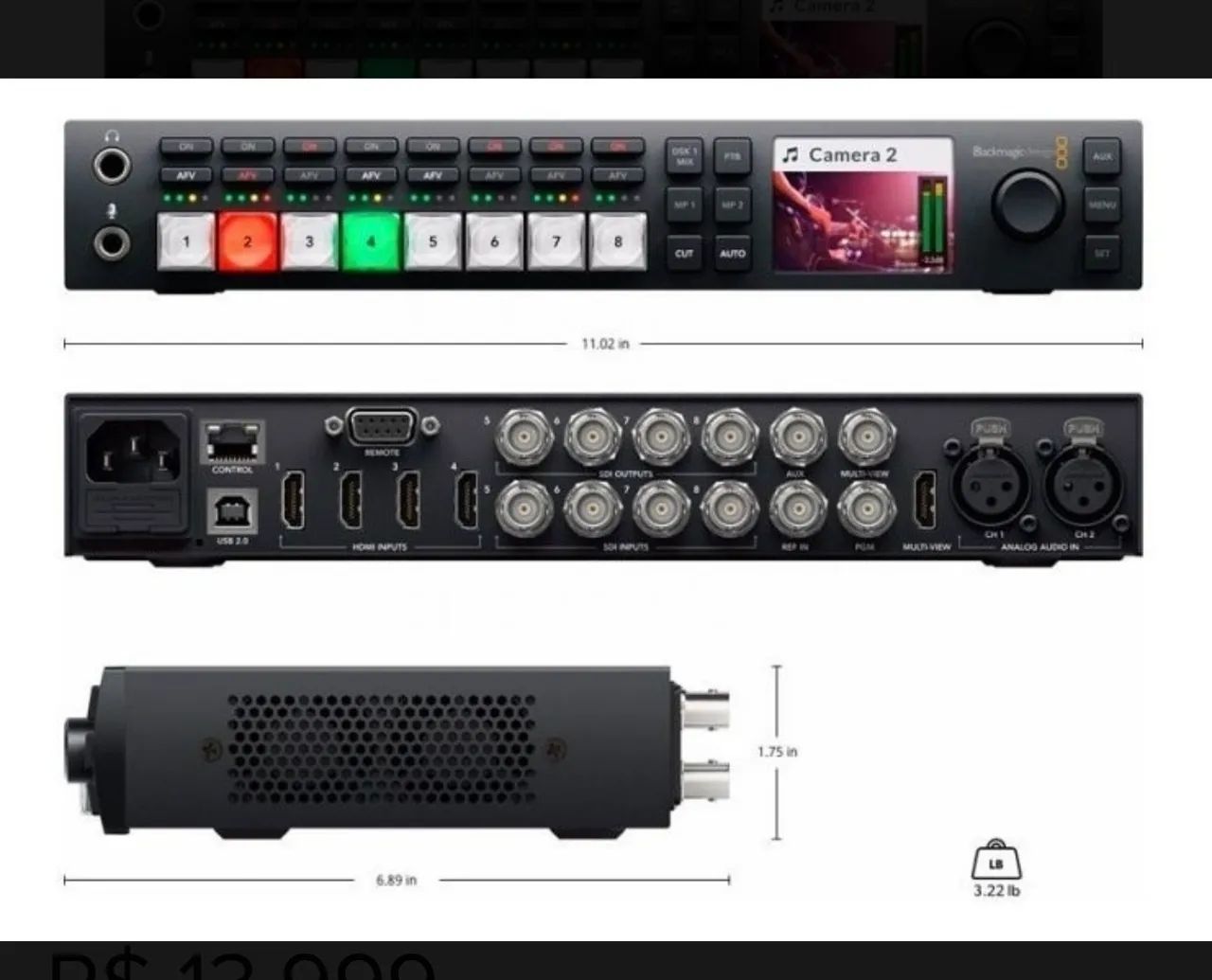 Blackmagic Atem Television Studio HD - Streaming Profissional NOVO