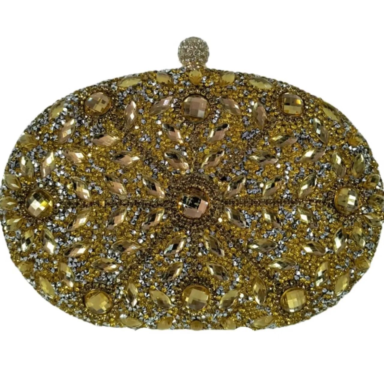 Bolsa dourada com pedrarias - Foto 2