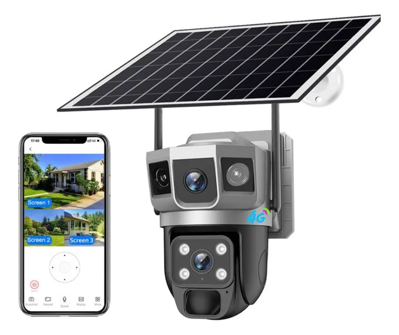 Câmera de Segurança Solar 4G com Multi-Visão