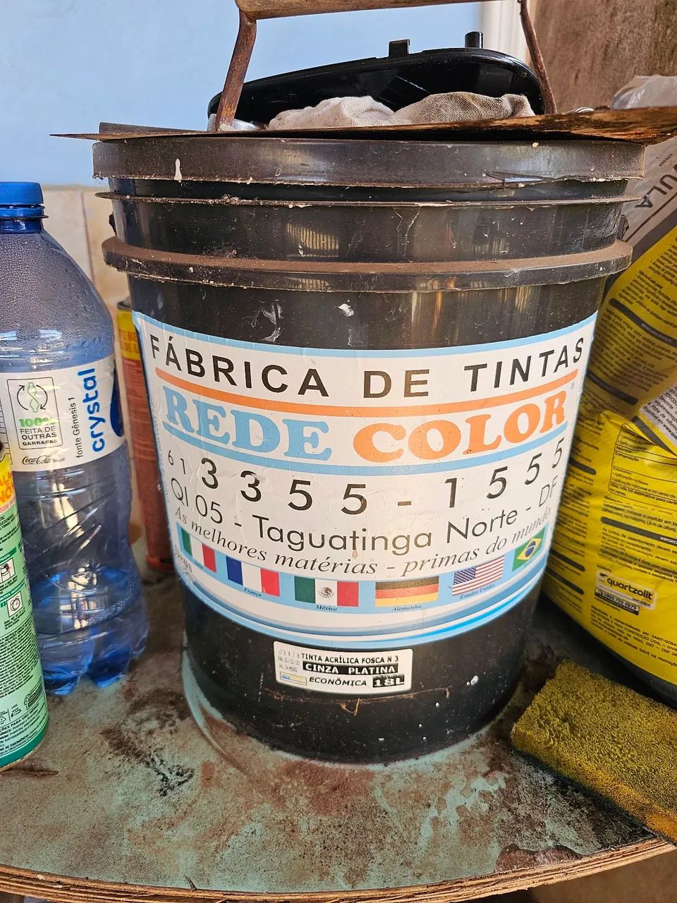Balde de Tinta acrílica Cinza Platina Econômica 18L