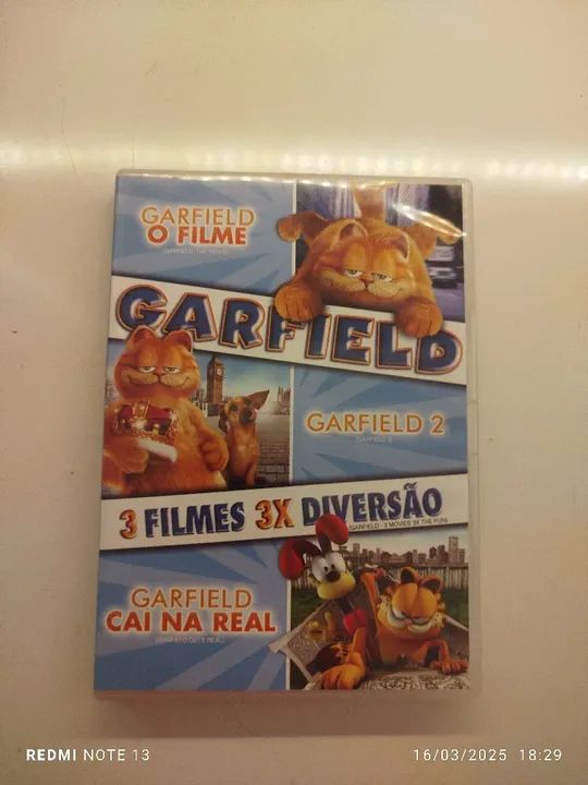 dvd Garfield 3 em 1, 3 vezes a diversão
