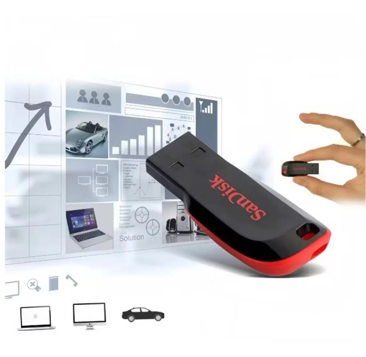 Pendrive SanDisk Cruzer Blade 128GB - Foto 4