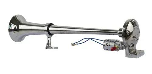 Buzina Metal Cromada Bi-volt 45cm Com Solenóide  - Foto 4