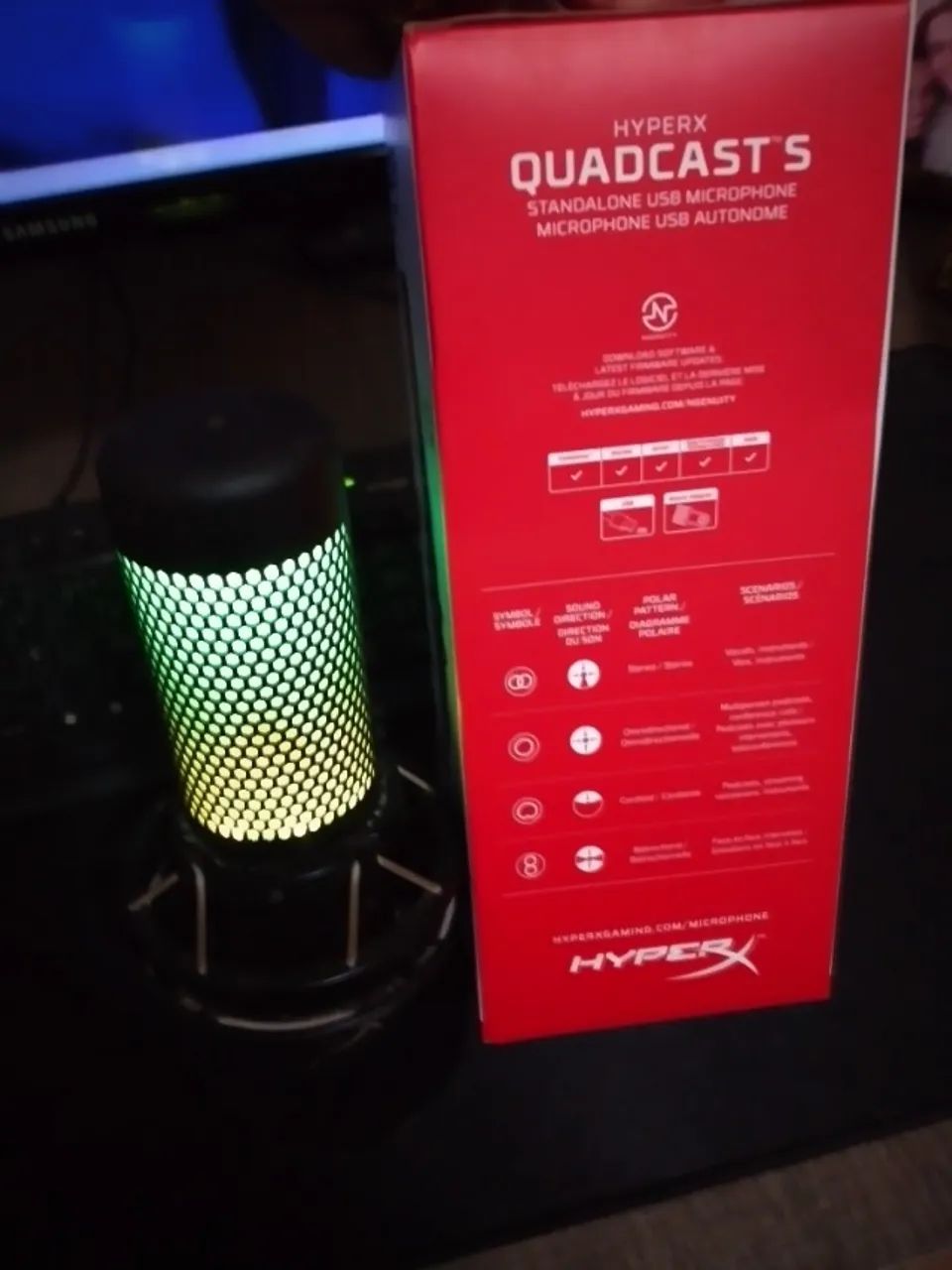 Microfone HypeX Quadcast S RGB - Microfone USB - Foto 4