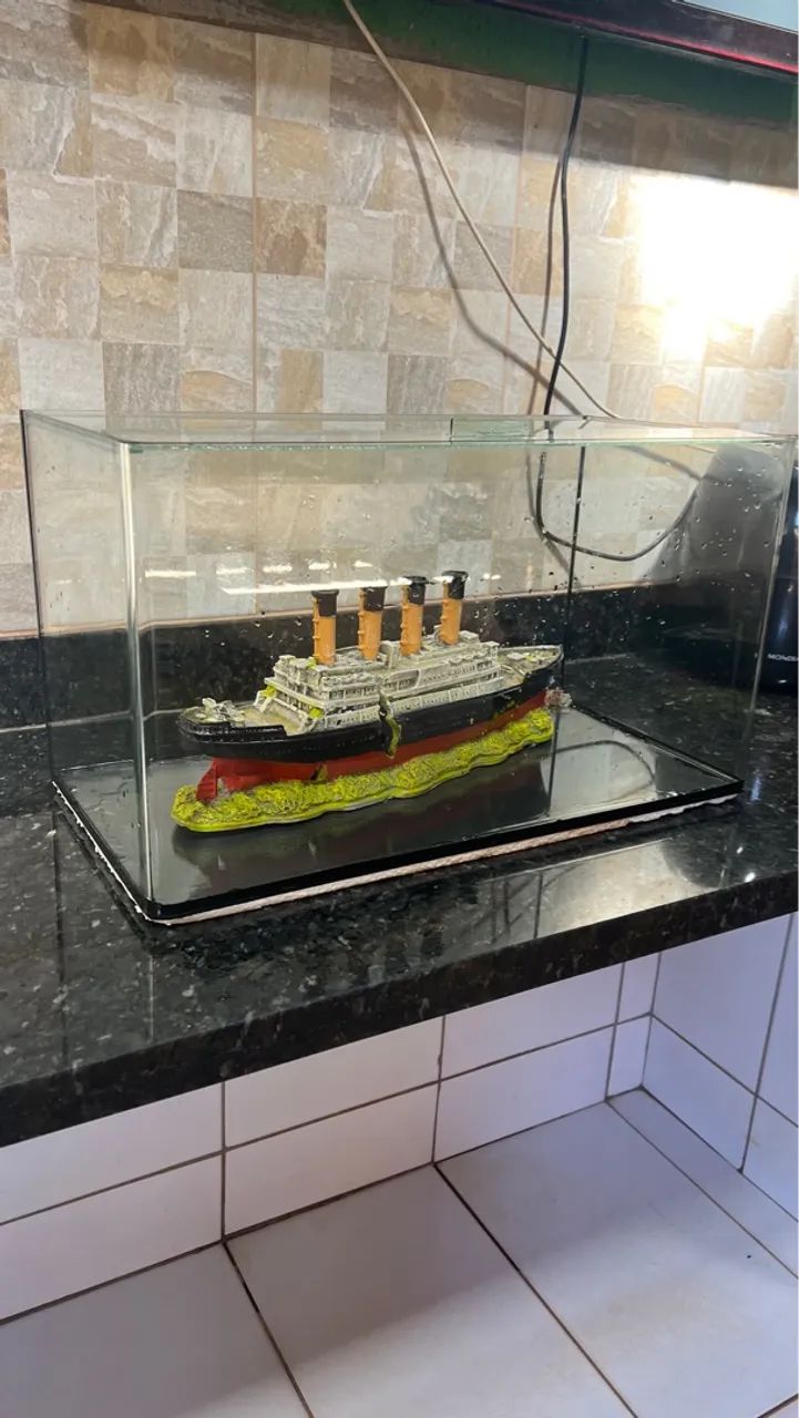 Aquário 60 litros com Navio Titanic - Foto 4